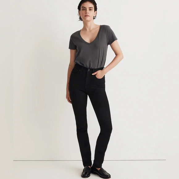 Madewell Black Stovepipe Jeans Size 24 - Picture 1 of 13